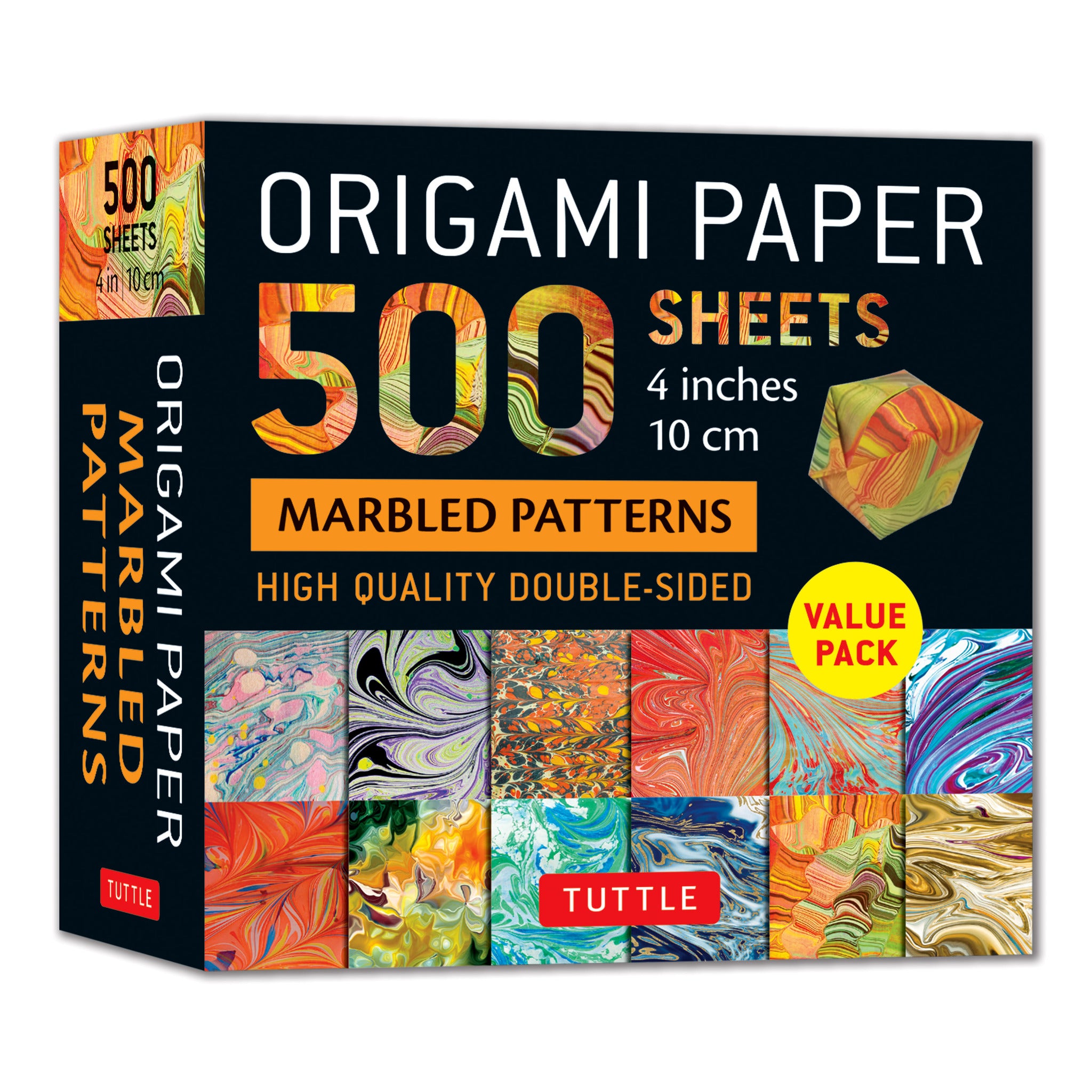 Cover image for Origami Paper 500 sheets Marbled Patterns 4" (10 cm) ISBN 9780804857345